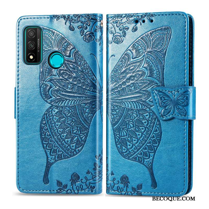 Huawei P Smart 2020 Coque Étui Ornements Suspendus Charmant Étui En Cuir Similicuir Fleur