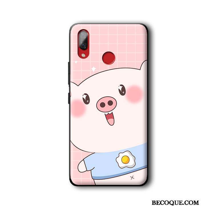 Huawei P Smart+ Amoureux Mignonne Étui Gaufrage Coque De Téléphone Bleu