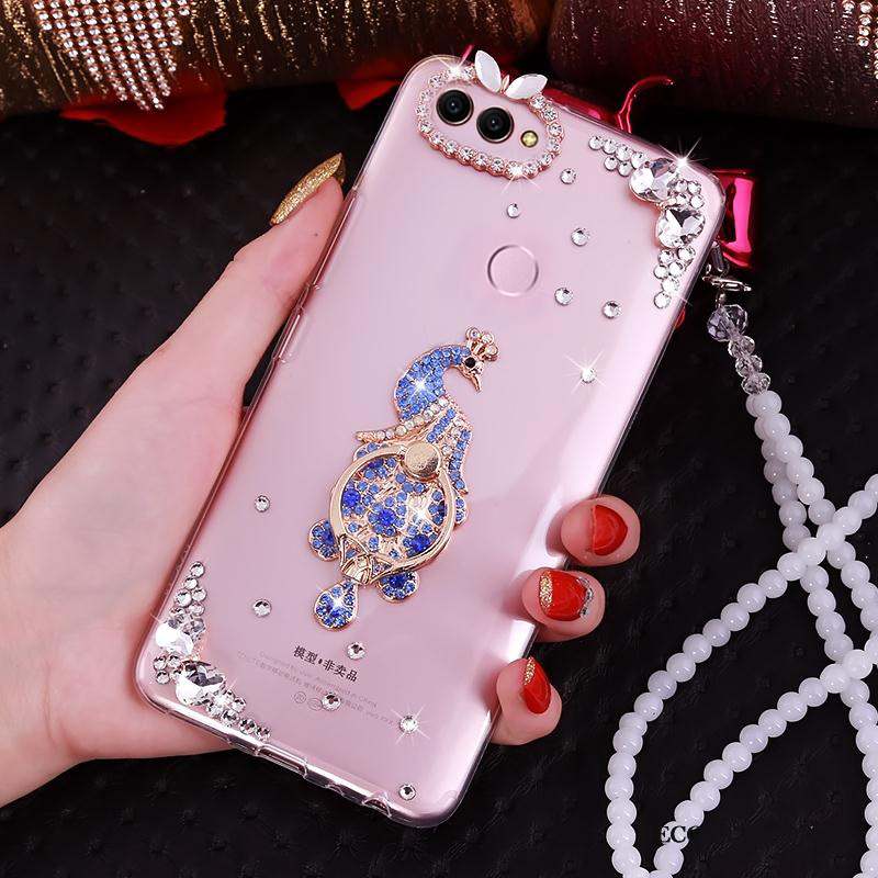 Huawei P Smart Anneau Coque De Téléphone Ornements Suspendus Rose Créatif Étui