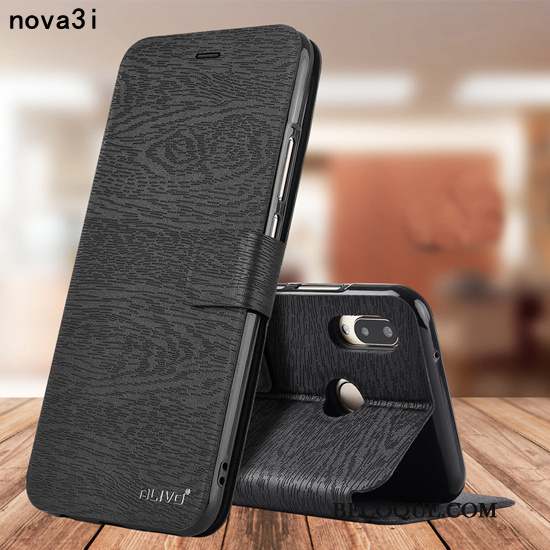 Huawei P Smart+ Bois Coque Incassable Silicone Or Fluide Doux