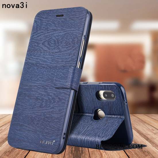 Huawei P Smart+ Bois Coque Incassable Silicone Or Fluide Doux