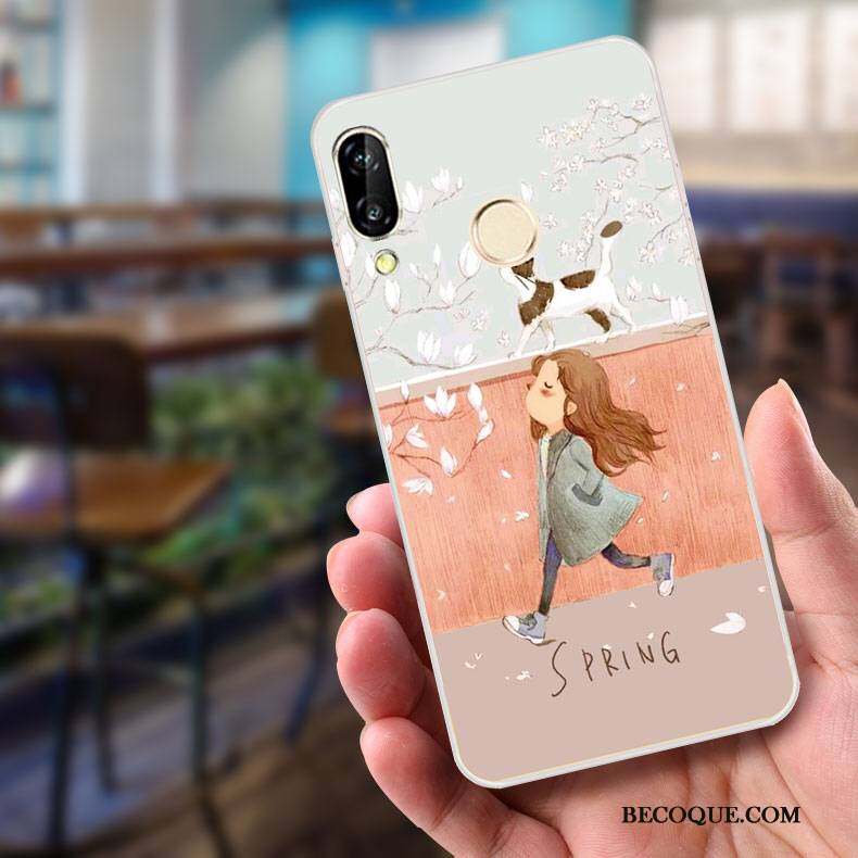 Huawei P Smart+ Coque De Téléphone Peinture Incassable Étui Gaufrage Dessin Animé