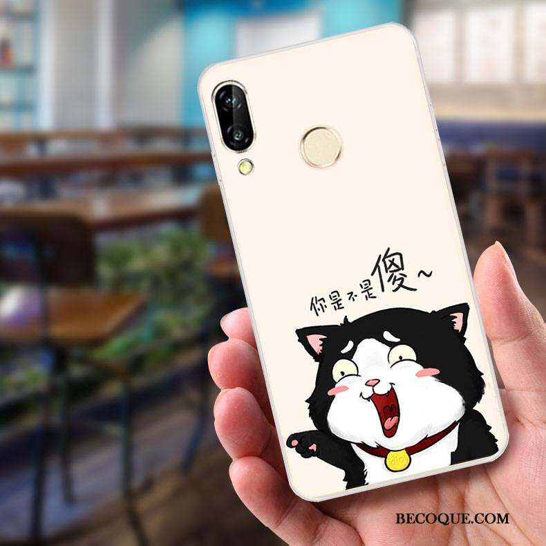 Huawei P Smart+ Coque De Téléphone Peinture Incassable Étui Gaufrage Dessin Animé