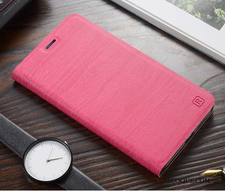 Huawei P Smart Coque De Téléphone Protection Rouge Étui En Cuir Housse