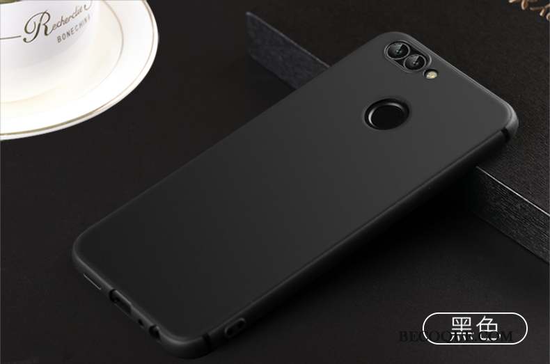 Huawei P Smart Coque Délavé En Daim Incassable Tout Compris Silicone Noir Protection