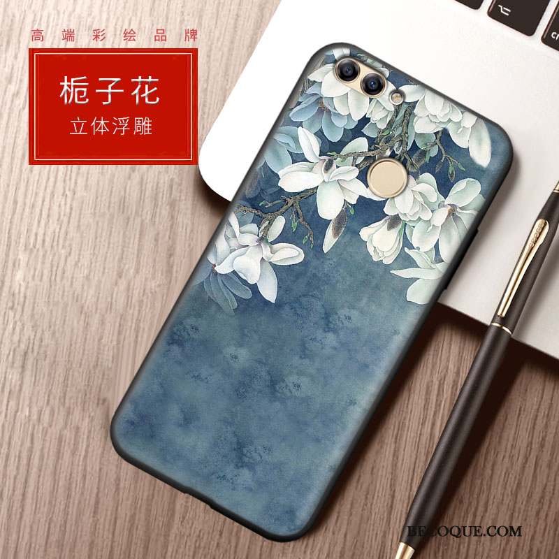 Huawei P Smart Coque Fluide Doux Protection Personnalité Vert Tendance Incassable