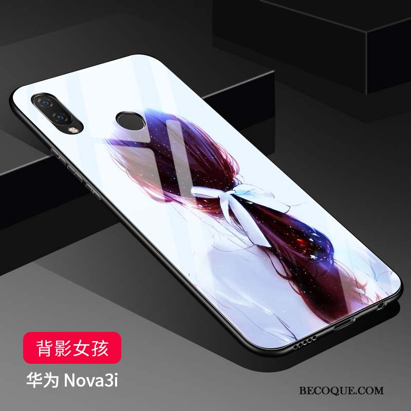 Huawei P Smart+ Coque Marque De Tendance Personnalité Fluide Doux Très Mince Mode Délavé En Daim