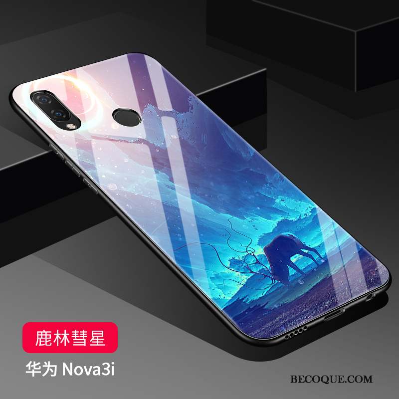 Huawei P Smart+ Coque Marque De Tendance Personnalité Fluide Doux Très Mince Mode Délavé En Daim