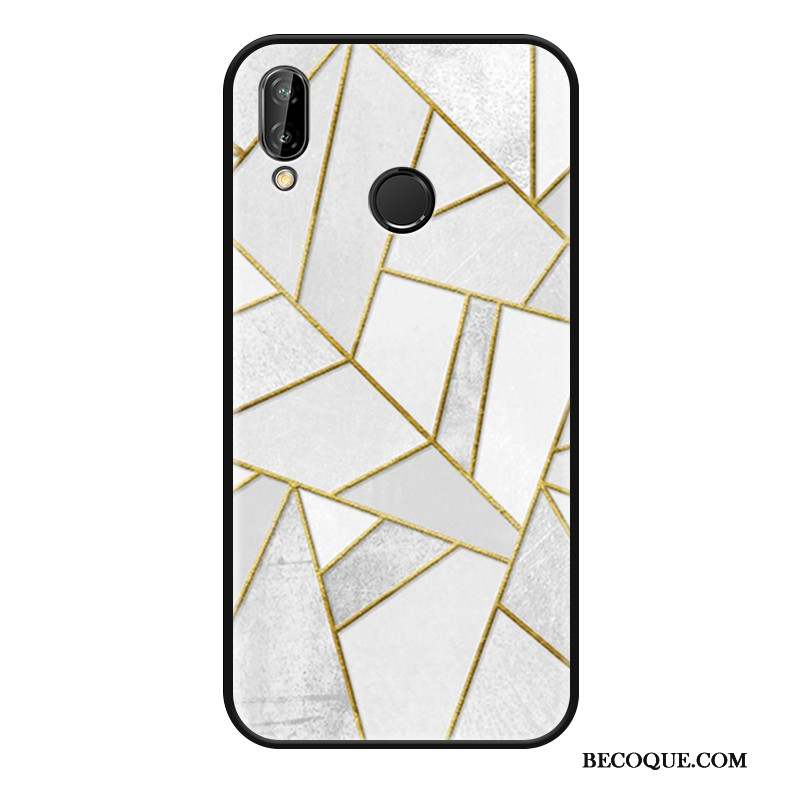 Huawei P Smart+ Coque Personnalité Protection Silicone Tout Compris Simple Géométrie