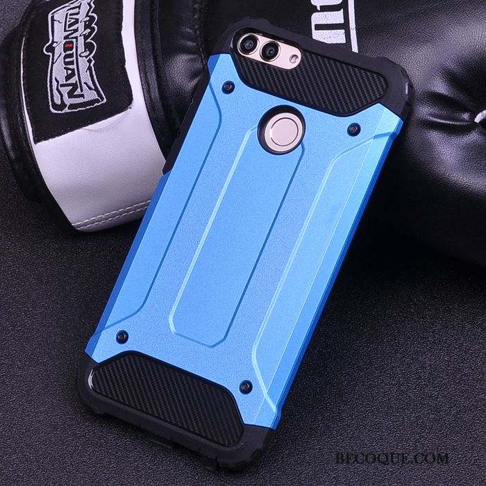 Huawei P Smart Coque Protection Délavé En Daim De Téléphone Bleu Silicone