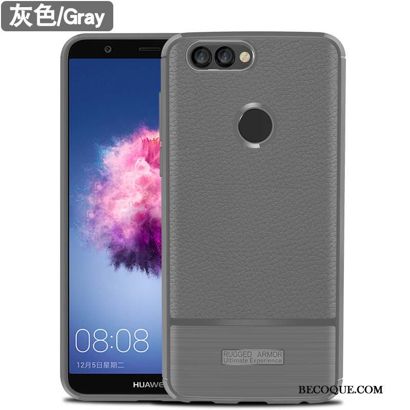 Huawei P Smart Coque Protection Délavé En Daim Fluide Doux Étui Tout Compris Incassable