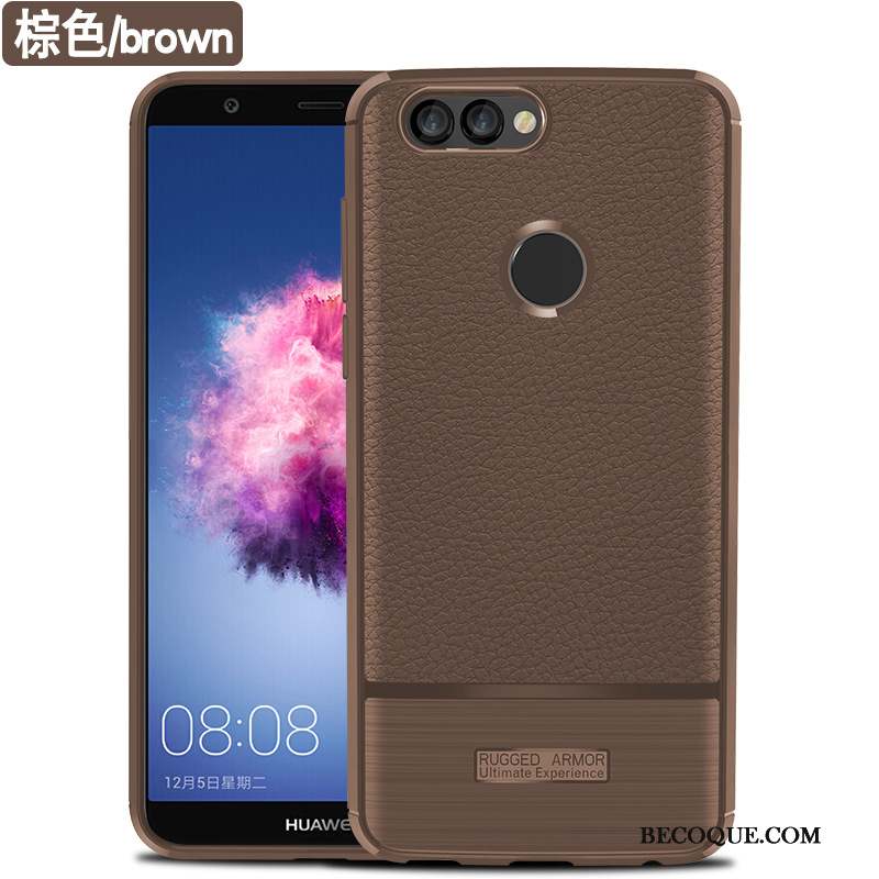 Huawei P Smart Coque Protection Délavé En Daim Fluide Doux Étui Tout Compris Incassable