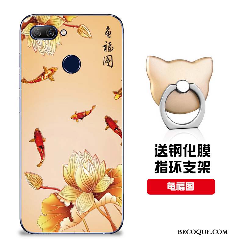Huawei P Smart Coque Protection Modèle Jaune Silicone Téléphone Portable Fluide Doux