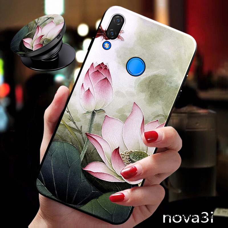 Huawei P Smart+ Coque Silicone Protection Personnalité Support Vintage Tout Compris