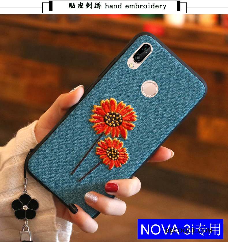 Huawei P Smart+ Coque Style Chinois Fluide Doux Étui Tout Compris Protection Silicone