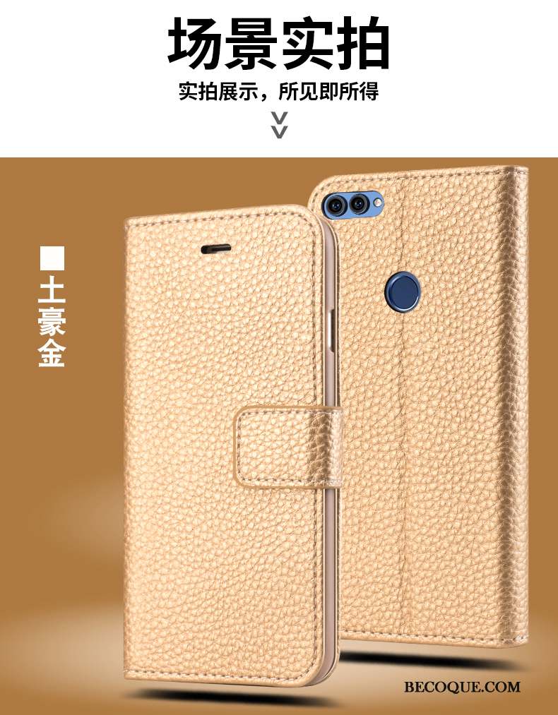 Huawei P Smart Coque Tout Compris Étui En Cuir Housse Incassable Protection Rouge
