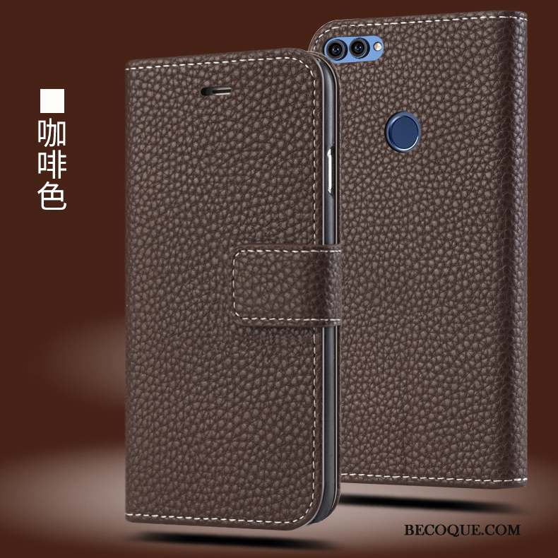 Huawei P Smart Coque Tout Compris Étui En Cuir Housse Incassable Protection Rouge