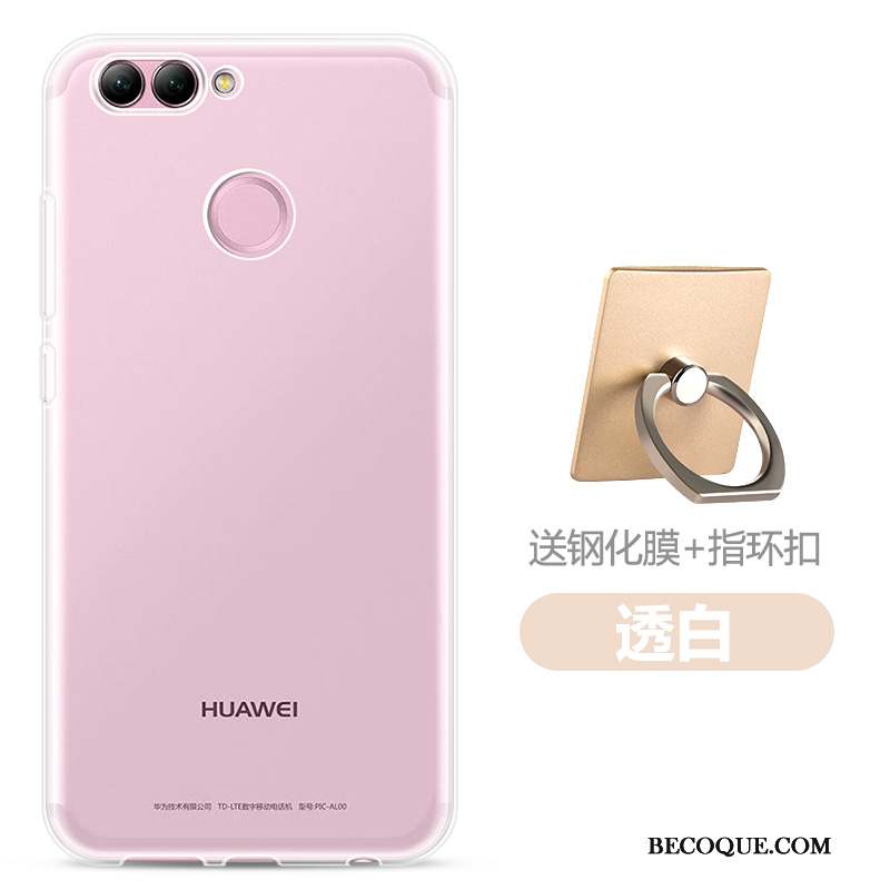 Huawei P Smart Coque Transparent Protection Silicone Étui Bleu Clair