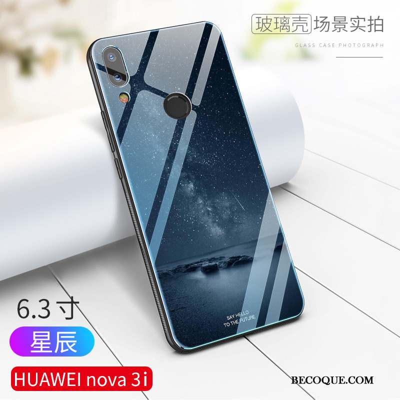 Huawei P Smart+ Coque Vent Difficile Luxe Personnalité Tout Compris Verre