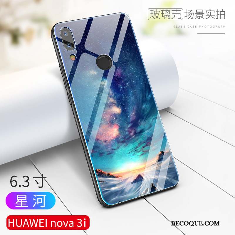 Huawei P Smart+ Coque Vent Difficile Luxe Personnalité Tout Compris Verre