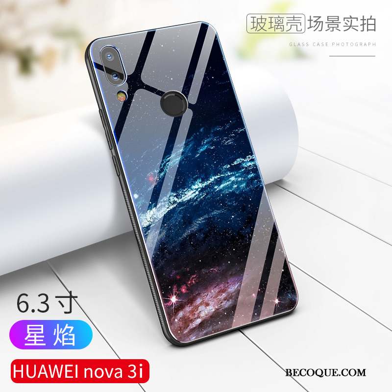 Huawei P Smart+ Coque Vent Difficile Luxe Personnalité Tout Compris Verre