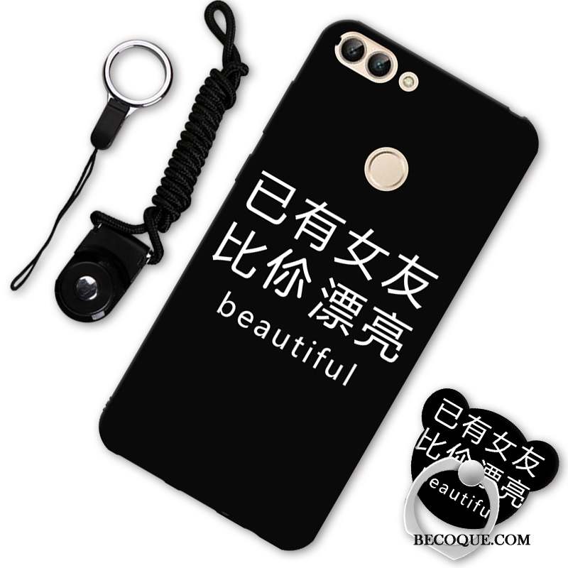 Huawei P Smart Fluide Doux Noir Incassable Coque De Téléphone Silicone Tendance