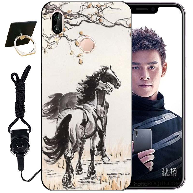 Huawei P Smart+ Gaufrage Mignonne Tout Compris Incassable Coque Étui