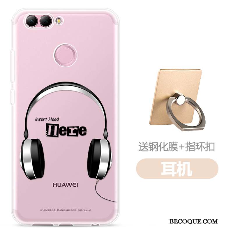 Huawei P Smart Légères Rose Transparent Fluide Doux Silicone Coque De Téléphone