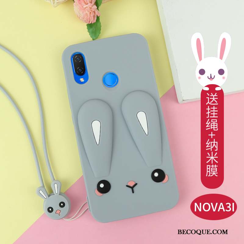 Huawei P Smart+ Noir Dessin Animé Coque De Téléphone Protection Fluide Doux Jeunesse