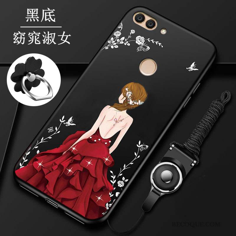 Huawei P Smart Noir Étui Incassable Coque De Téléphone Délavé En Daim Protection
