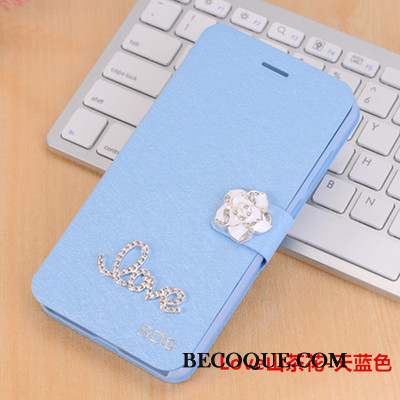 Huawei P Smart+ Protection Strass Coque Bleu Étui En Cuir De Téléphone