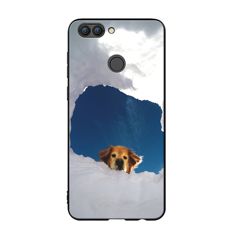 Huawei P Smart Protection Étui Chiens Noir Coque De Téléphone Fluide Doux