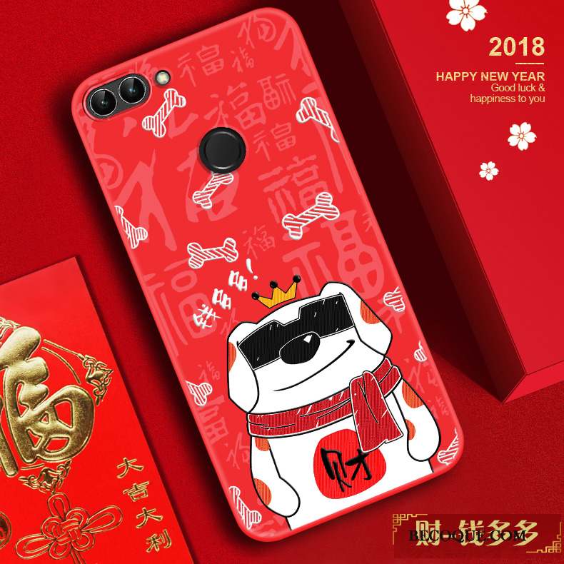 Huawei P Smart Tendance Fluide Doux Coque De Téléphone Rouge Silicone Chat