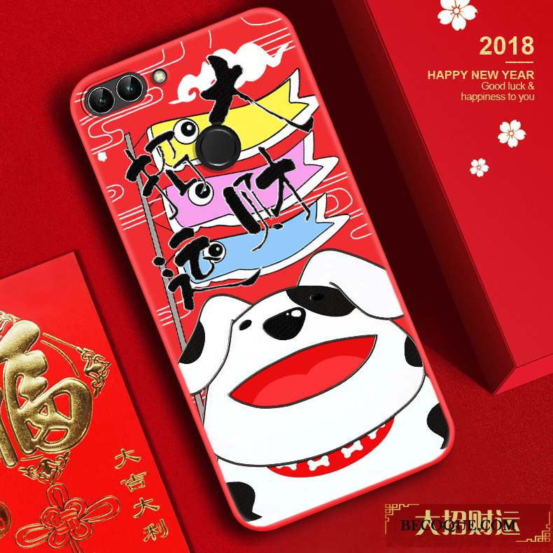 Huawei P Smart Tendance Fluide Doux Coque De Téléphone Rouge Silicone Chat