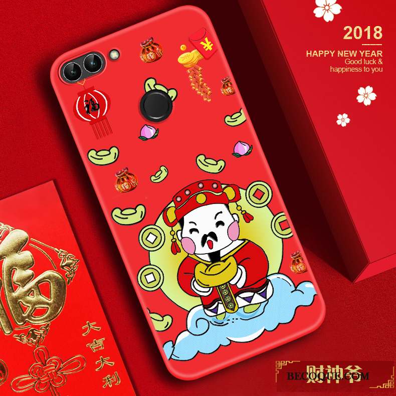 Huawei P Smart Tendance Fluide Doux Coque De Téléphone Rouge Silicone Chat