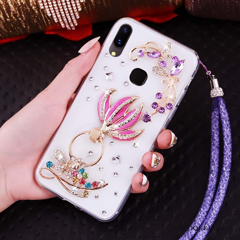 Huawei P Smart+ Transparent Étui Fluide Doux Coque De Téléphone Support Strass