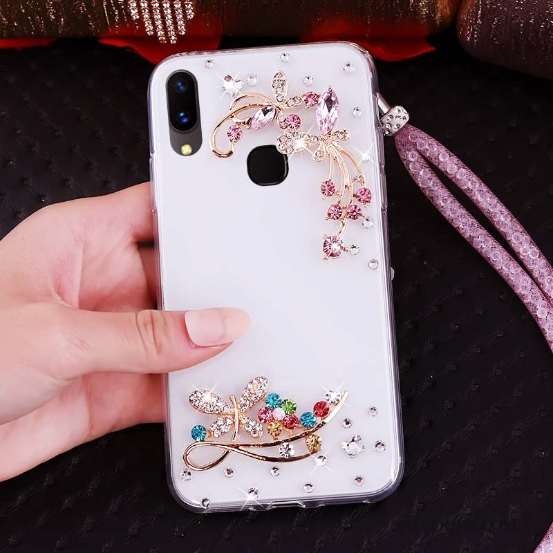 Huawei P Smart+ Transparent Étui Fluide Doux Coque De Téléphone Support Strass