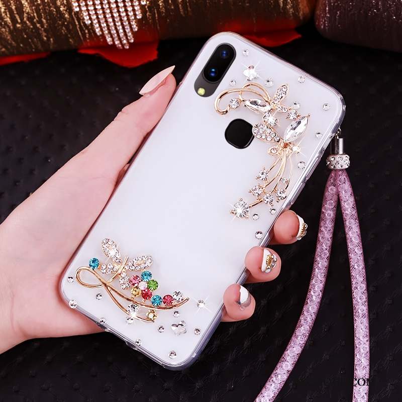 Huawei P Smart+ Transparent Étui Fluide Doux Coque De Téléphone Support Strass