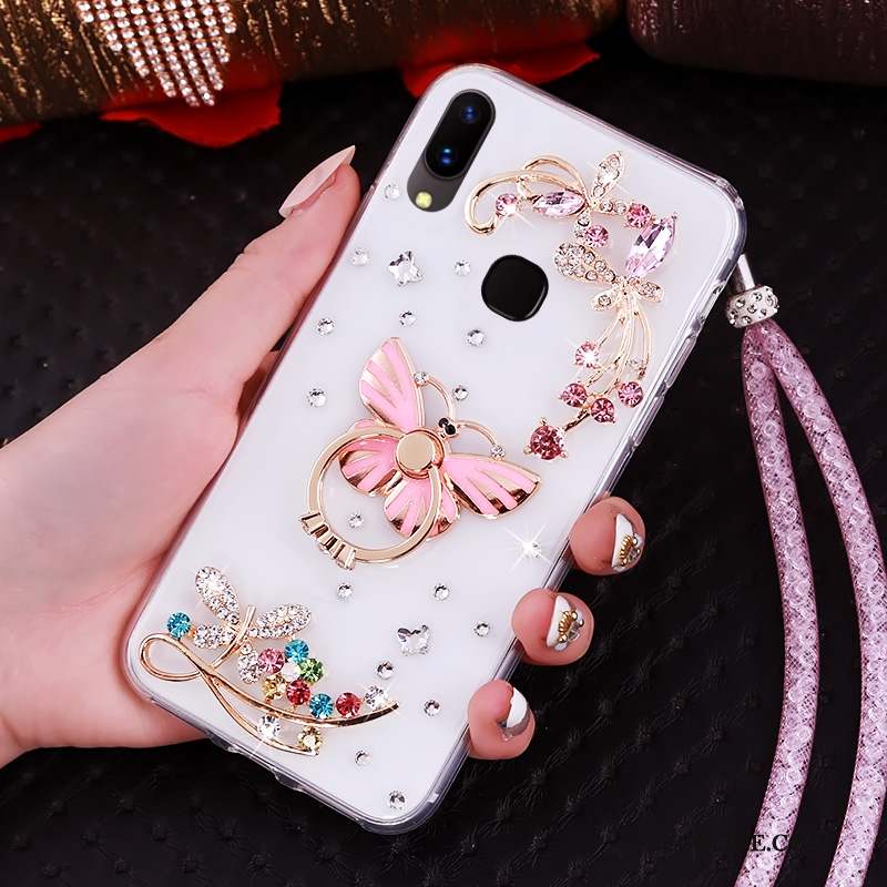 Huawei P Smart+ Transparent Étui Fluide Doux Coque De Téléphone Support Strass