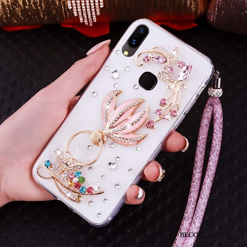 Huawei P Smart+ Transparent Étui Fluide Doux Coque De Téléphone Support Strass