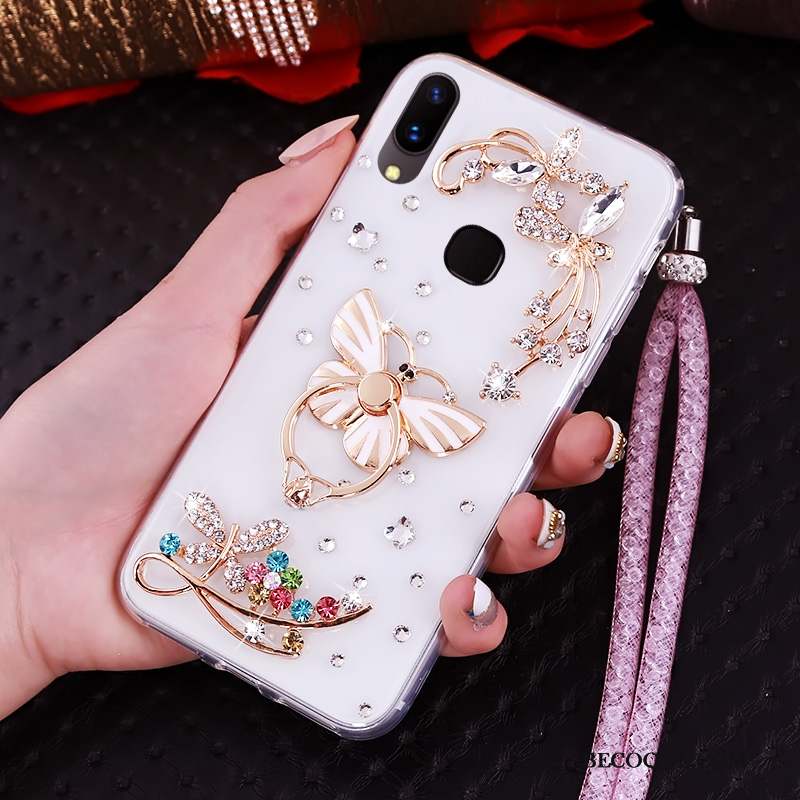 Huawei P Smart+ Transparent Étui Fluide Doux Coque De Téléphone Support Strass