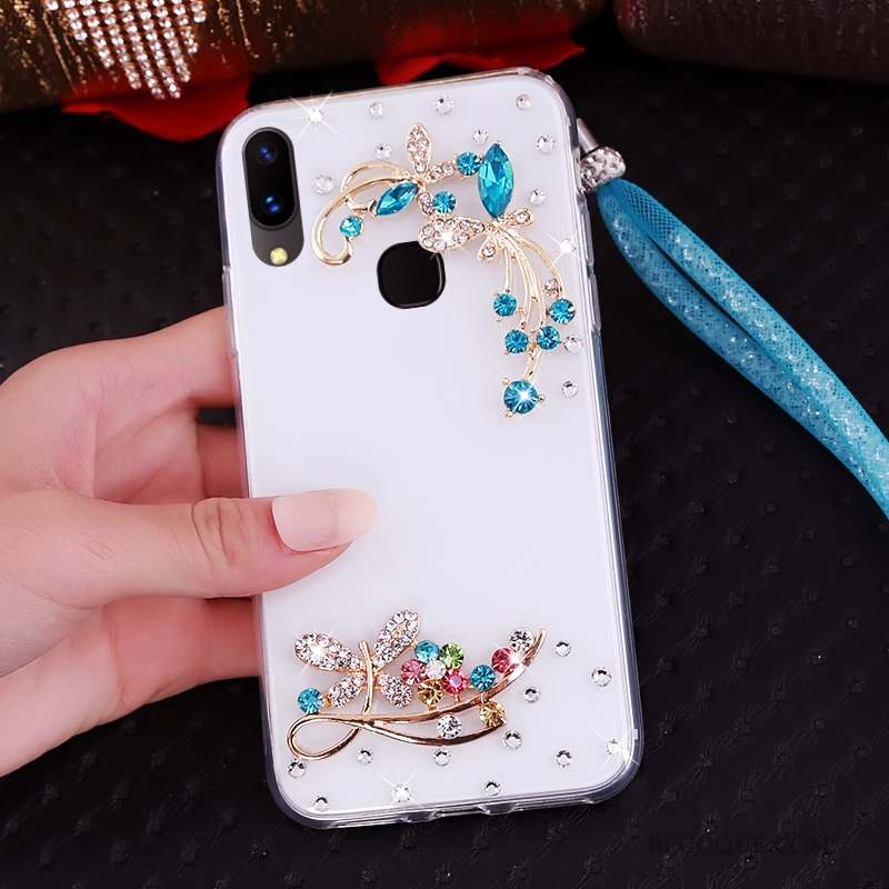 Huawei P Smart+ Transparent Étui Fluide Doux Coque De Téléphone Support Strass