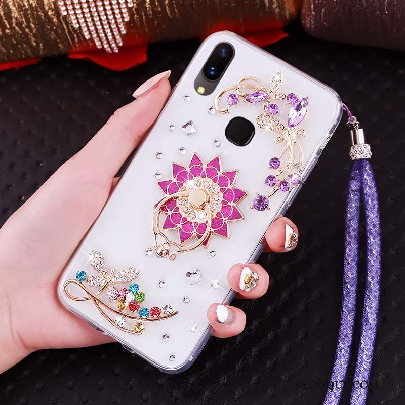 Huawei P Smart+ Transparent Étui Fluide Doux Coque De Téléphone Support Strass