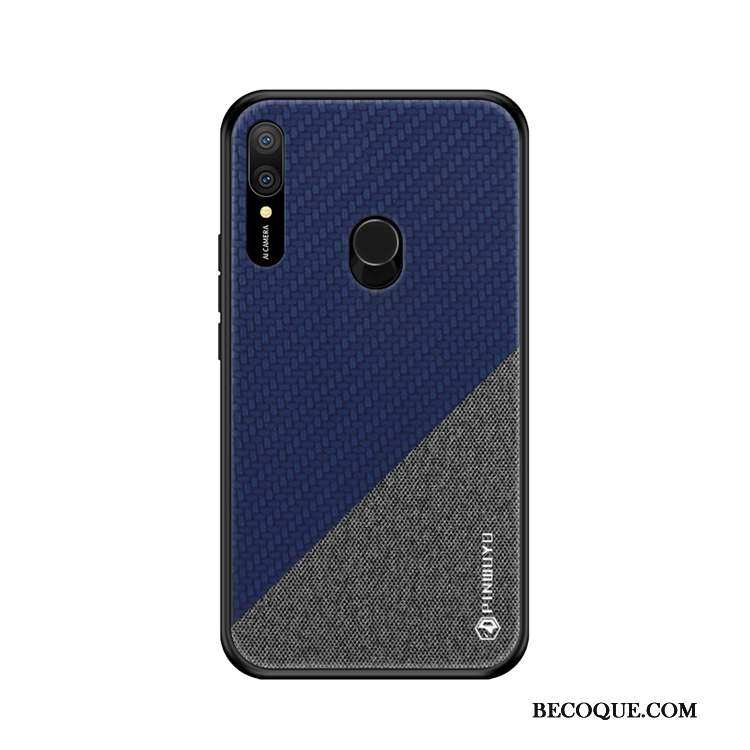 Huawei P Smart Z Coque Bleu Marin Étui Tout Compris Personnalité Modèle Fleurie Tissu