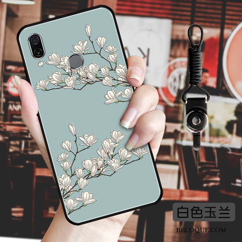 Huawei P Smart Z Coque De Téléphone Gaufrage Étui Vintage Ornements Suspendus Fleur