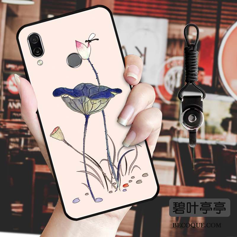 Huawei P Smart Z Coque De Téléphone Gaufrage Étui Vintage Ornements Suspendus Fleur