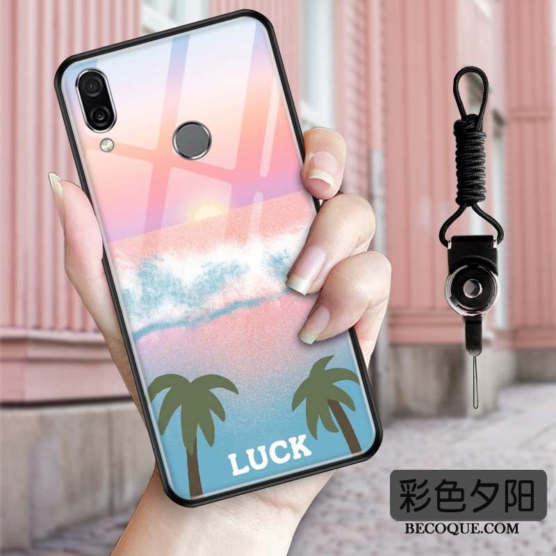 Huawei P Smart Z Coque De Téléphone Protection Étui Verre Chat Rose