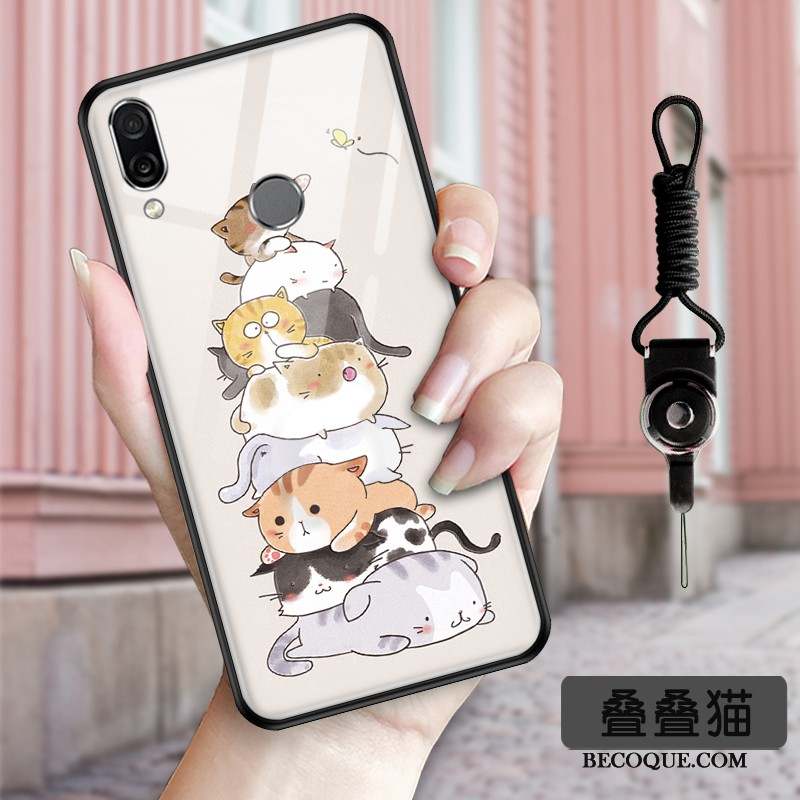 Huawei P Smart Z Coque De Téléphone Protection Étui Verre Chat Rose