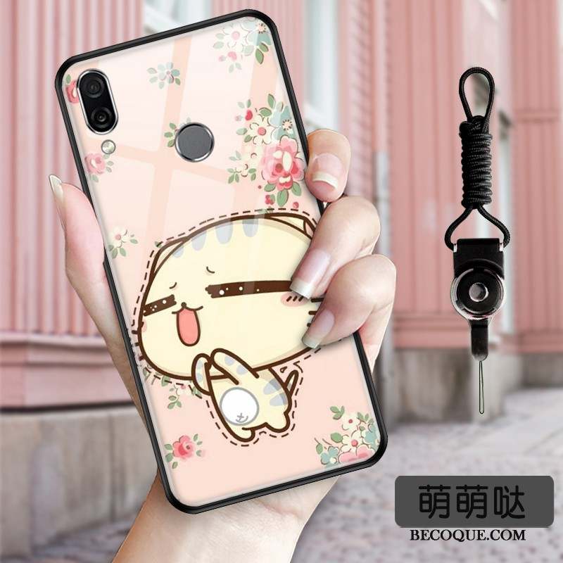 Huawei P Smart Z Coque De Téléphone Protection Étui Verre Chat Rose