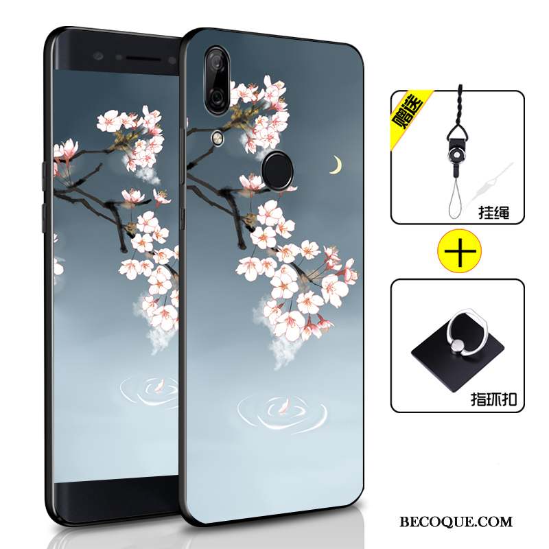 Huawei P Smart Z Créatif Fluide Doux Protection Coque De Téléphone Étui Noir